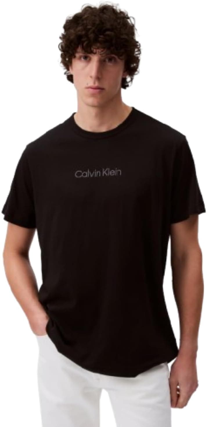 Stylish Calvin Klein Men's Logo Sleep Tee in Black