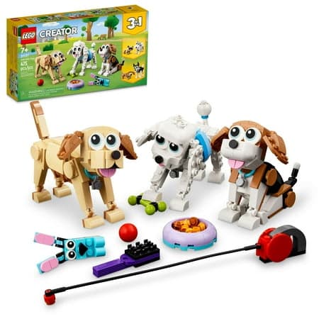 LEGO Creator 3 in 1 Adorable Dogs Building Toys - Pretend Play Toys for Girls & Boys, Ages 7+ Years - Kids Learning & Educational Sets - Gift Ideas - 31137