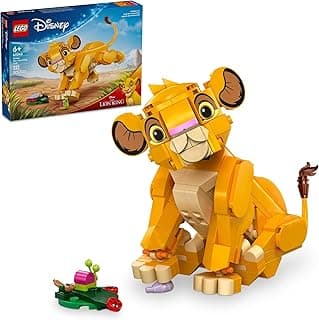 LEGO Disney Simba The Lion King Cub Building Toy - Collectible Play & Display Set - 6 Year Old Girl & Boy Birthday Gift - Detailed Model of Disney Simba - 43243