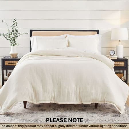 Better Homes & Gardens 3-Piece Cream Gauze Comforter Set, Adult Full/Queen