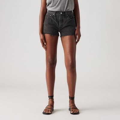 Levi's 501® Original Fit High-Rise Women's Jean Shorts - Lunar Black 32: Heavyweight Denim, 3" Inseam