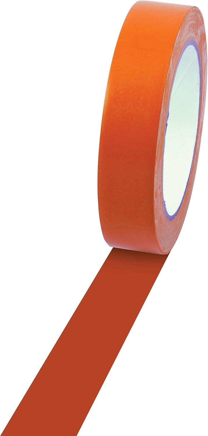 Champion Sports Vinyl Tape, 1” Wide x 36 yards Long, Orange - Durable Floor Marking Tape - Schools, Gyms, Restaurants