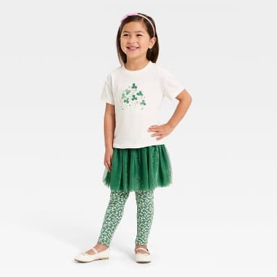Toddler Girls' Clover Bouquet T-Shirt and Pants Set - Cat & Jack™ 3T
