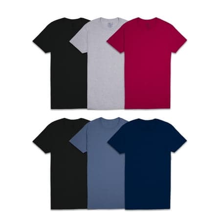 Fruit of the Loom Men's Crew Neck T-Shirt Undershirts, EverSoft Breathable, Moisture-Wicking, Tag-Free Multipack, Available in Big & Tall