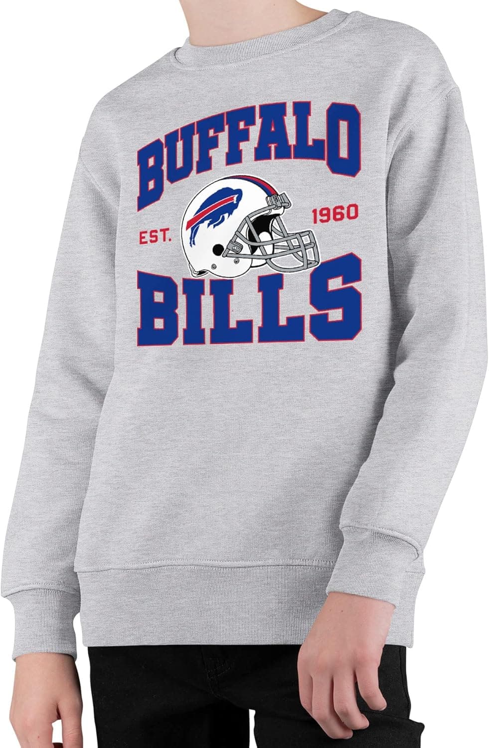 Buffalo Bills Kids Helmet Crewneck Fleece Sweatshirt