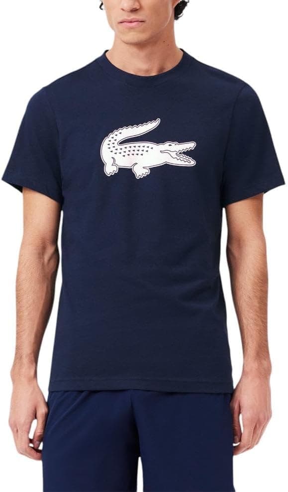 Lacoste Navy Blue & White Logo Tee - 51% Off