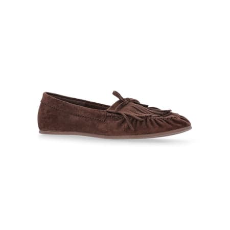 Time and Tru Women's Fringe Suede Moccasins