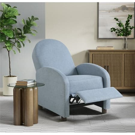Relax-A-Lounger Lansing Modern Pushback Recliner, Blue Fabric