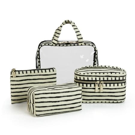 Sophia Joy 4-Piece Multi-Use Organizer Bag Set for Makeup, Toiletries, and Accessories