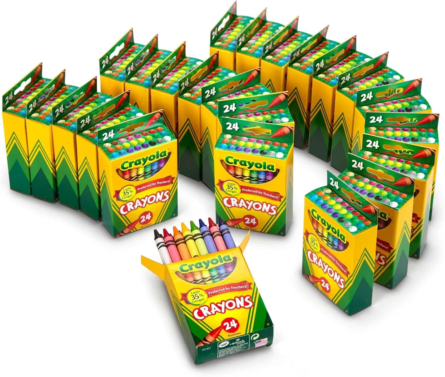 Crayola Crayons Bulk (24 Packs), Coloring Book Supplies, Presharpened Crayons for Kids, Stocking Stuffers, Preschool Classroom Supplies, Gifts, Ages 3+