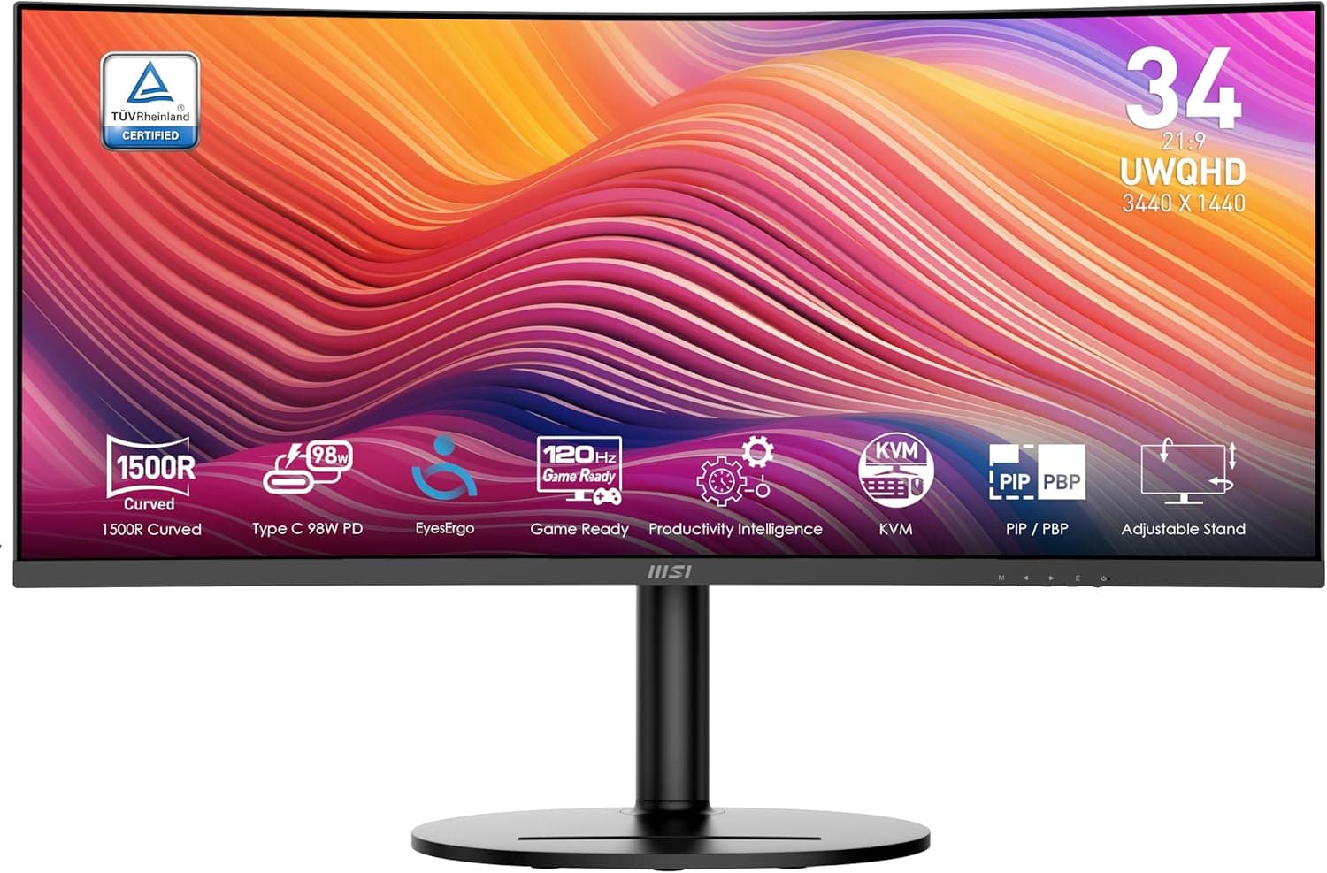 Immersive MSI 34" Curved Monitor with Adaptive-Sync