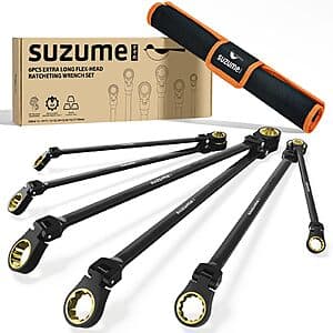 6-Pc Suzume Extra Long Flex Head Ratcheting Wrench Set (8-19mm) $36.30 + Free S&H