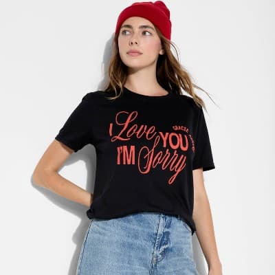 Women's Gracie Abrams Oversized Short Sleeve Graphic T-Shirt - Black L (Target Exclusive)