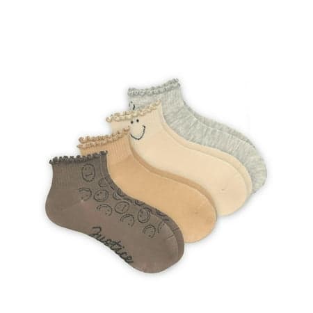 Justice Girls Mid Pearled Boyfriend Socks 4-Pack, Sizes M-L