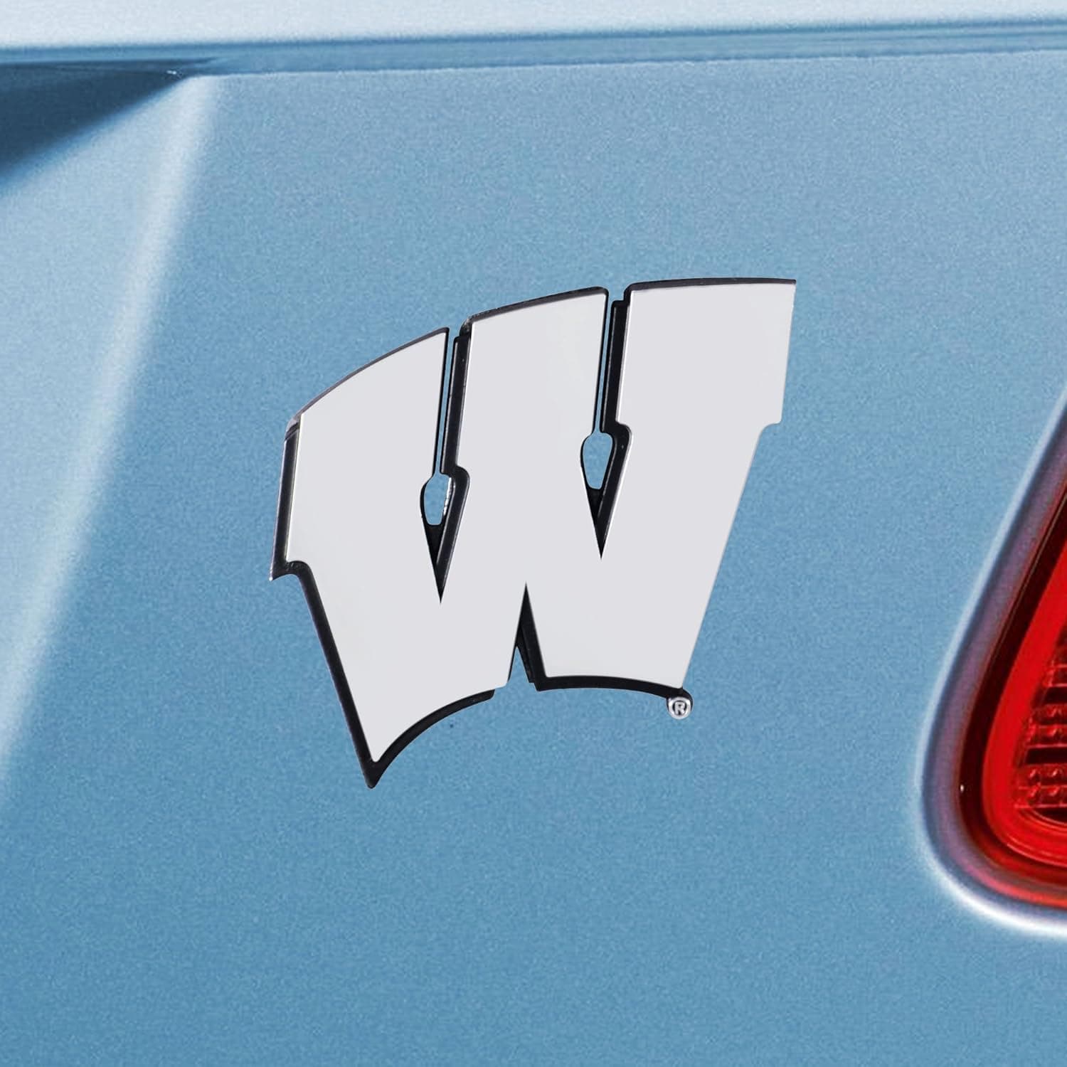 Elevate Your Car's Style with the FANMATS Wisconsin Badgers 3D Chrome Metal Auto Emblem
