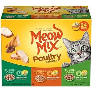 Select Accounts: 24-Pk 2.75-Oz Meow Mix Poultry Selects Wet Cat Food $8.25 w/ S&S