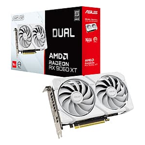 Powerful ASUS Radeon RX 9060 XT 16GB Graphics Card in White