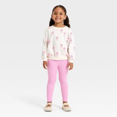 Toddler Girls' Gelato Sweatshirt and Pants Set - Cat & Jack™ Cream 2T