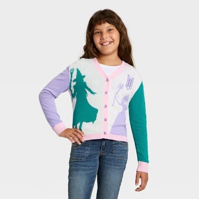 Girls' Wicked Elphaba & Glinda Button-Up Cardigan - XXL Plus