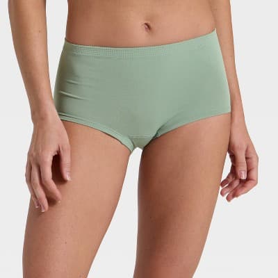Women's Seamless Boy Shorts Underwear - Auden™ Green XS