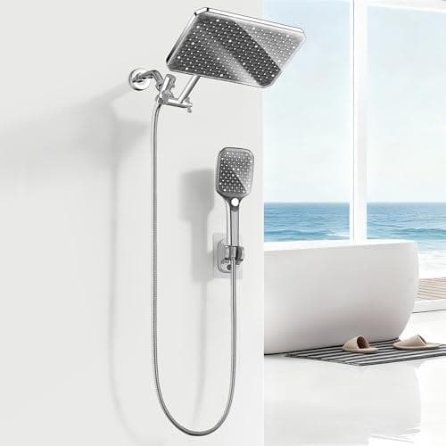 Dual Rain Shower Head with Handheld Spray - 54% Off
