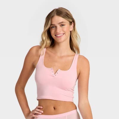 Women's Modal Blend Cropped Tank Top - Auden™ Blush XS