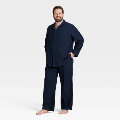 Men's Flannel Pajama Set - Goodfellow & Co™ Navy Blue 5XL