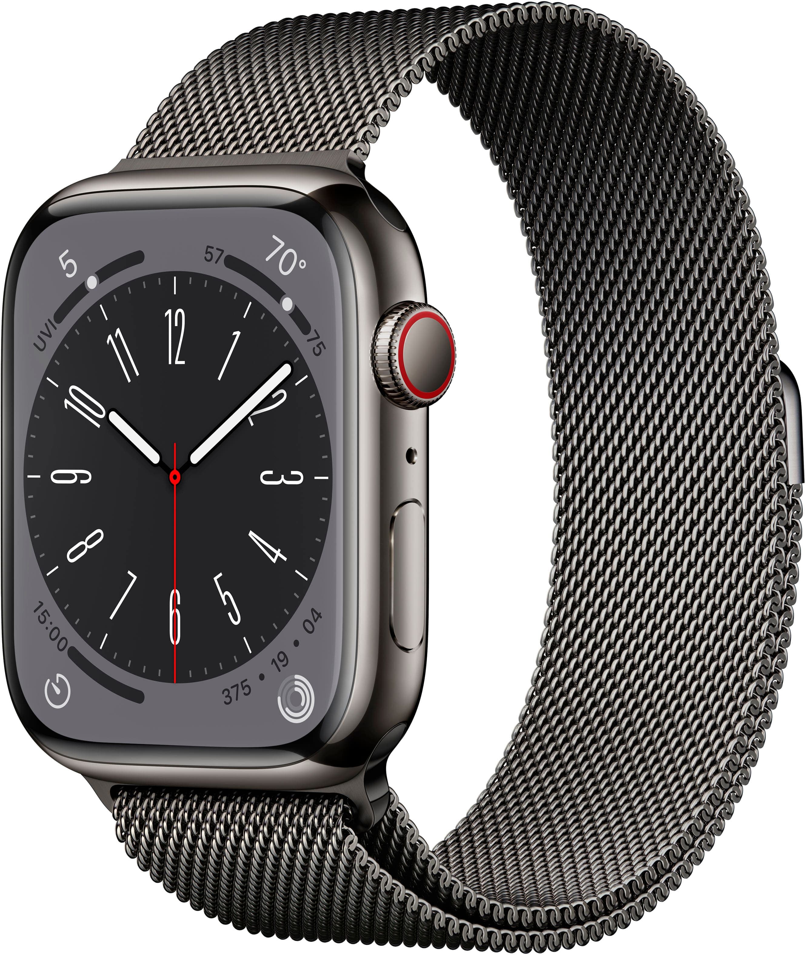 Refurbished Apple Watch Series 8 (GPS + Cellular) 45mm Stainless Steel Case with Graphite Milanese Loop - Graphite - (2022)