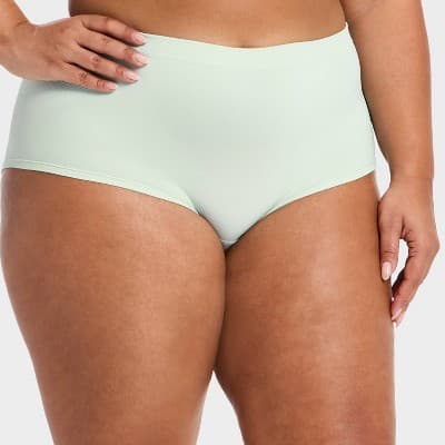Women's Seamless Boy Shorts Underwear - Auden™ Mint Green 1X
