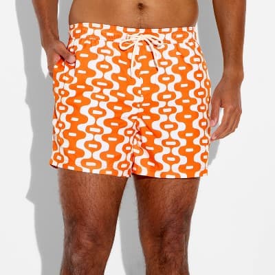 Men's 5'' Swim Trunks - Original Use™ Orange Geo Print L