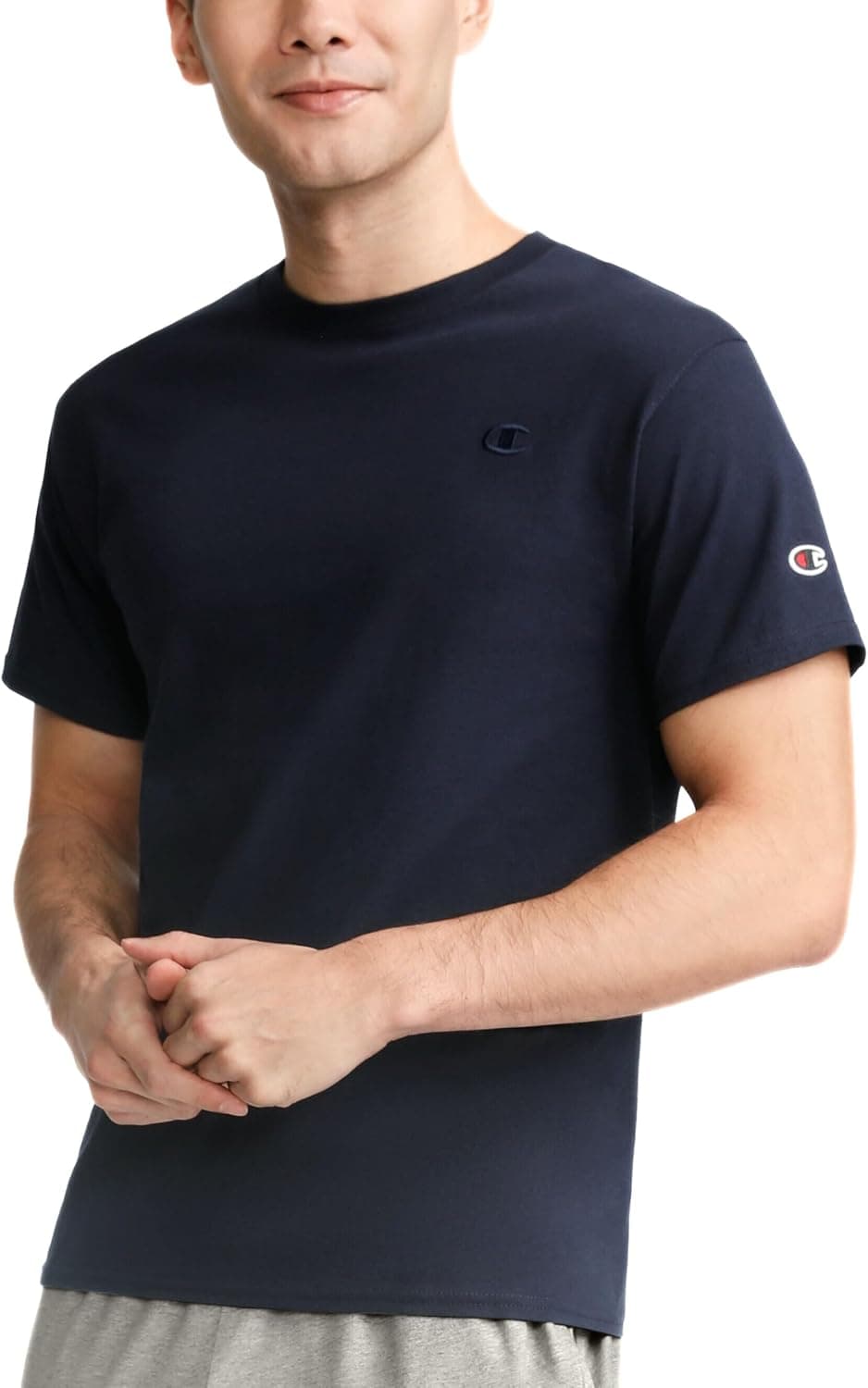 Champion Men's Classic Tee - Soft, Comfortable Navy Shirt