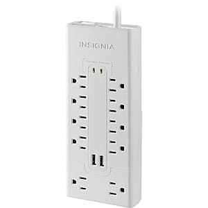 10-Outlet Insignia 2700 Joules Surge Protector w/ 2 USB-A Ports $18 + Free Shipping