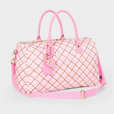 Geo Hearts Softside Duffel Bag Pink - Roller Rabbit x Target