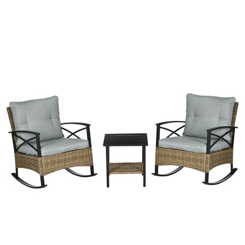 Cushioned Rocking Chair Set: Outdoor Comfort, 48% Off