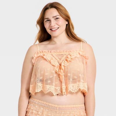 Women's Heirloom Lace Babydoll Top - Auden™ Sand XXL