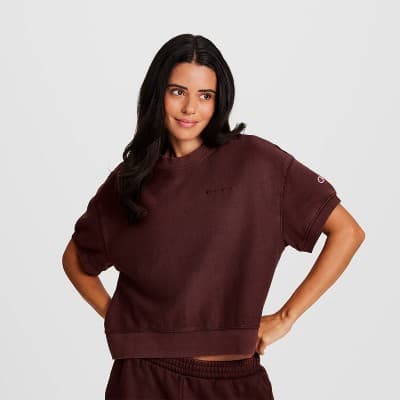 Champion Women's Vintage Wash Short Sleeve Fleece T-Shirt - Maroon XS