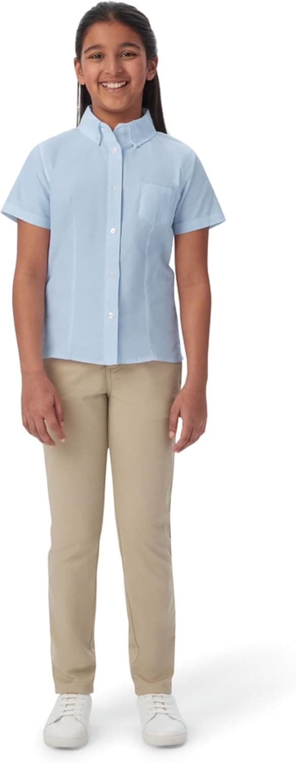 Save Over 50% on Girls' Wrinkle-Resistant Blouse in Light Blue