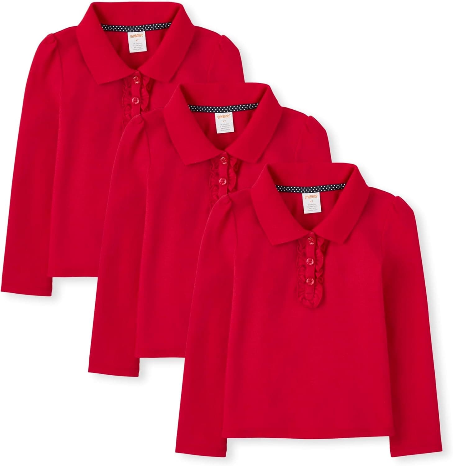 Gymboree Girls & Toddler Ruffle Polo Shirt 3-Pack