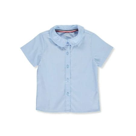 French Toast Toddler Girls School Uniform Short Sleeve Modern Peter Pan Collar Blouse