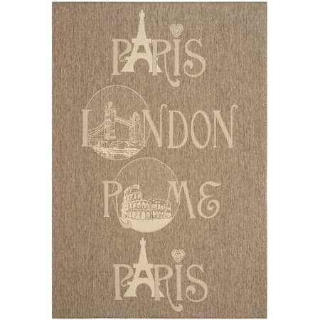 Safavieh Courtyard European Novelty Indoor/Outdoor Area Rug, Brown/Beige, 5'3" x 7'7"