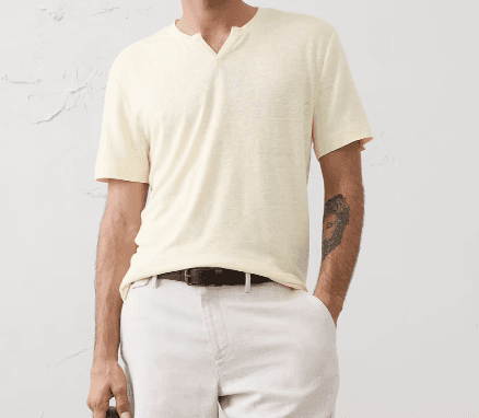 Banana Republic Standard-Fit Men's Linen-Blend Henley Banana Republic Factory