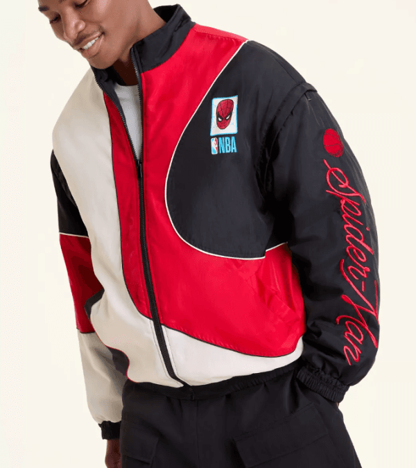 Macy's Marvel NBA Spider-Man Removable Sleeves Starter Style Jacket Macys