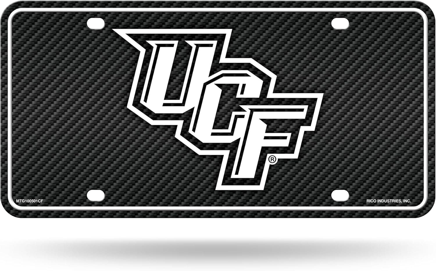 Rico Industries NCAA Central Florida Knights Carbon Fiber Metal Auto Tag 8.5" x 11" - Great for Truck/Car/SUV