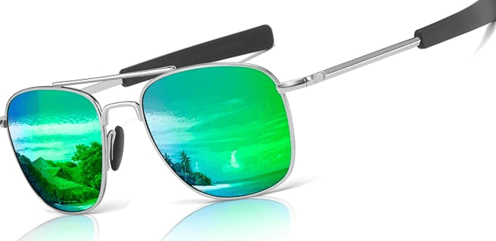 Sungait Men's Military Style Polarized Pilot Aviator Sunglasses Amazon
