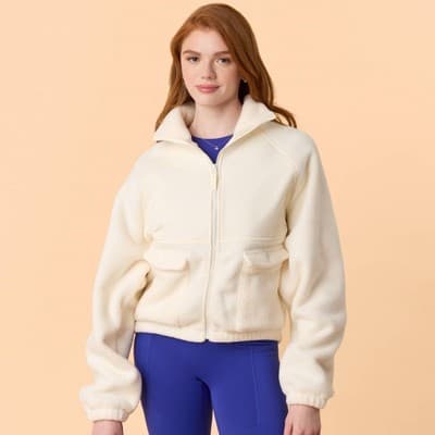 Blogilates Women's Bonfire Fleece Jacket - Cream M