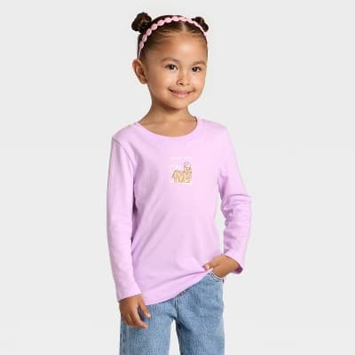 Toddler Girls' Long Sleeve 'Apres Ski' Graphic T-Shirt - Cat & Jack™ Lilac Purple 4T