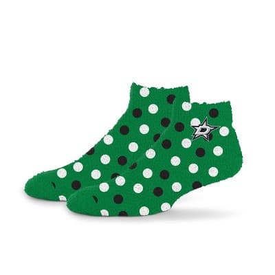 NHL Dallas Stars Random Dots Fuzzy Socks: Ankle, Multi-Stripe, Adult Sizing