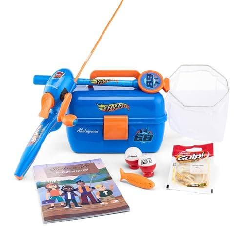 7-Piece Shakespeare Mattel Hot Wheels Youth Fishing Reel and Rod Combo Amazon