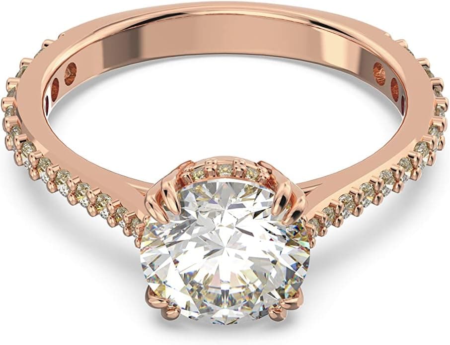 Sparkling Swarovski Stilla Ring: Rose Gold-Tone Elegance