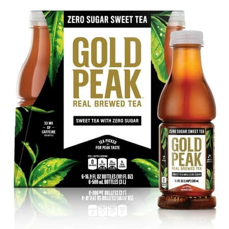 Gold Peak Iced Tea, Zero Sugar Sweet Tea Bottles, 16.9 fl oz, 6 pack